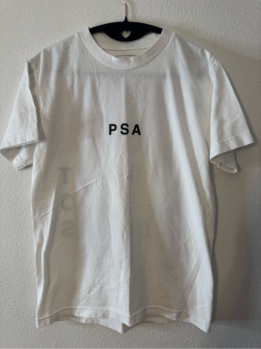 Slim Shady White Short Sleeve Tee with Black PSA Logo